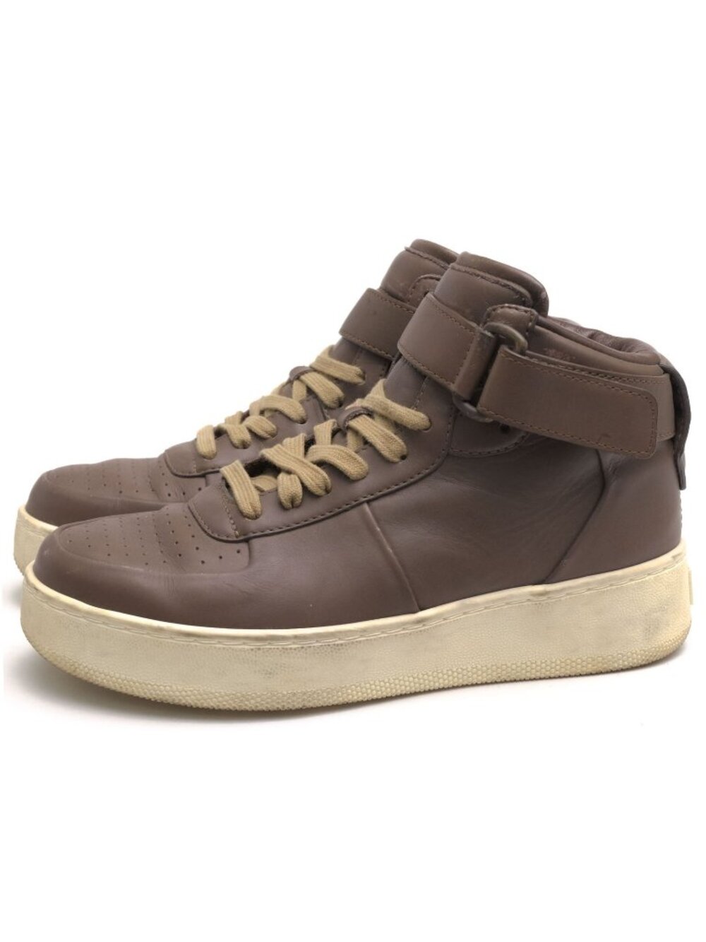 Celine Sneakers High Cut Leather Brown Sneakers